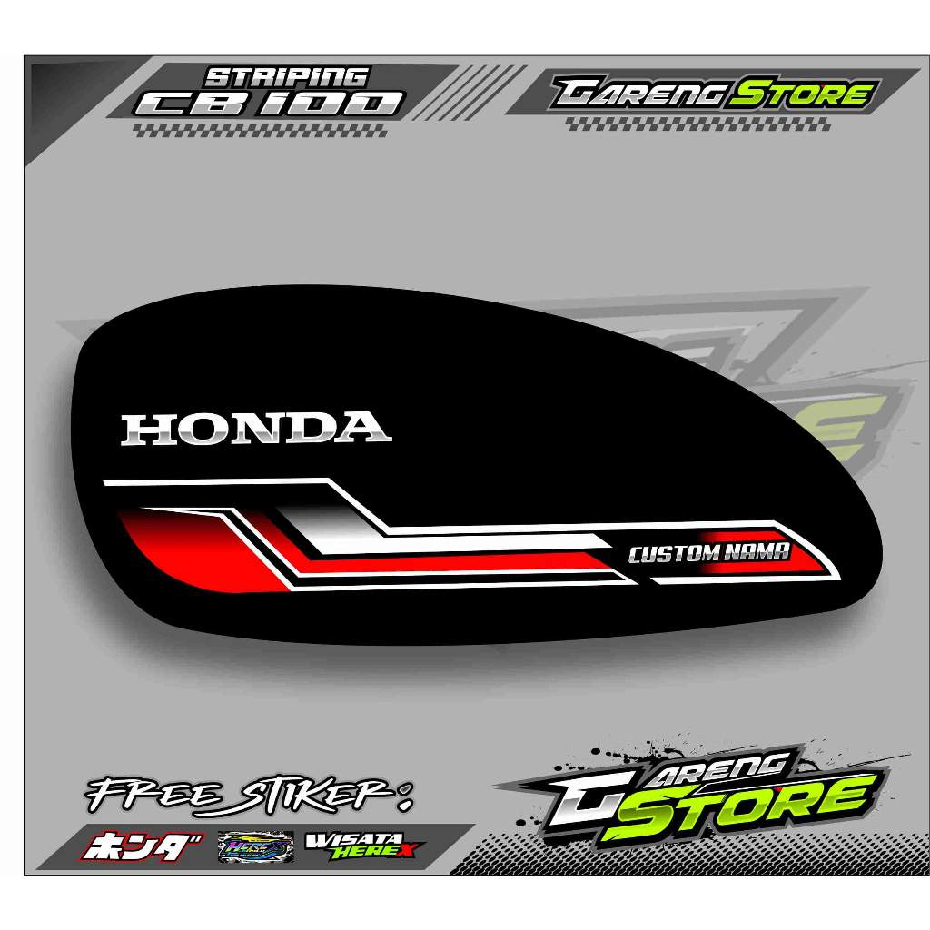STRIPING VARIASI CB 100 HEREX / STICKER MOTOR CB 100 CUSTOM NAMA