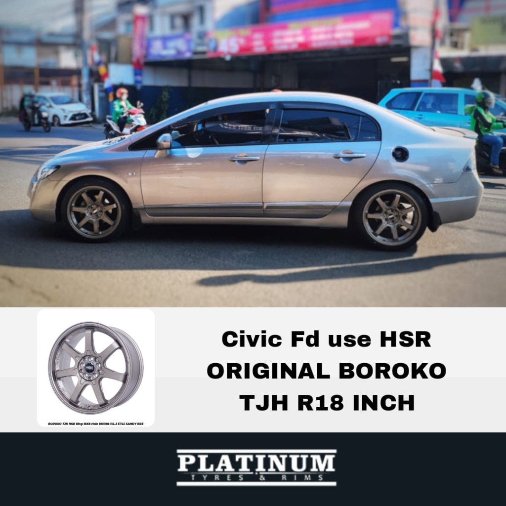 VELG MOBIL HONDA CIVIC FD R18 RING 18 HSR ORIGINAL BOROKO TJH SANDY BRONZE FREE ONGKIR