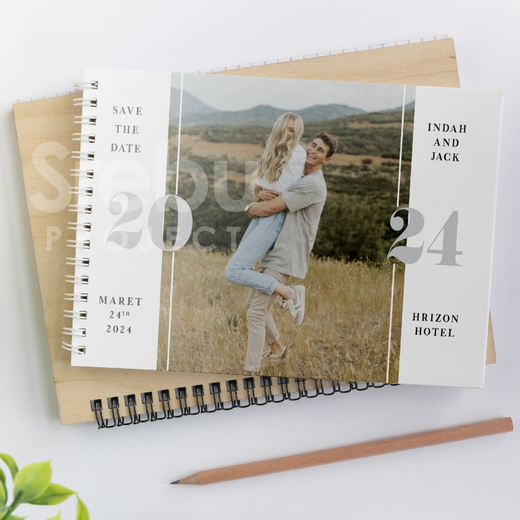 

(SR044) Buku Tamu Pernikahan Hardcover dan Softcover Custom FOTO murah / Guest Book Isi 310 Tamu