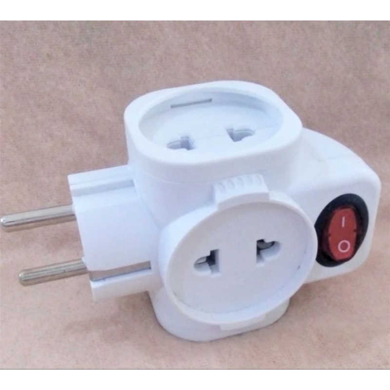 Steker T Arde + Saklar 4 Lubang BRIGHT-G