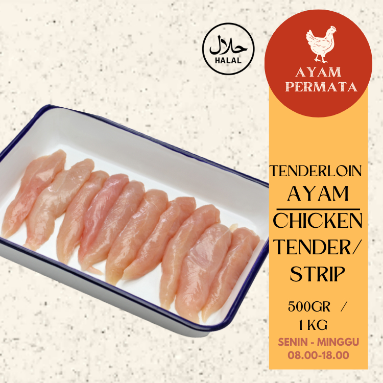 

Daging Ayam Fillet Dada Has Dalam Chicken Tenderloin Tender Strips Khas Filet 1kg Halal NKV Negri Negeri Broiler Boiler by PERMATA