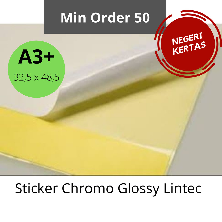 

Sticker Glossy / Stiker Chromo MERK LINTEC A3+ 32.5 X 48.5 cm (isi 50 lembar)