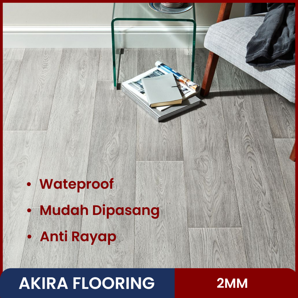 Akira Vinyl Flooring | Lantai Vinyl | Lantai Kayu PVC | 1 Box isi 24psc