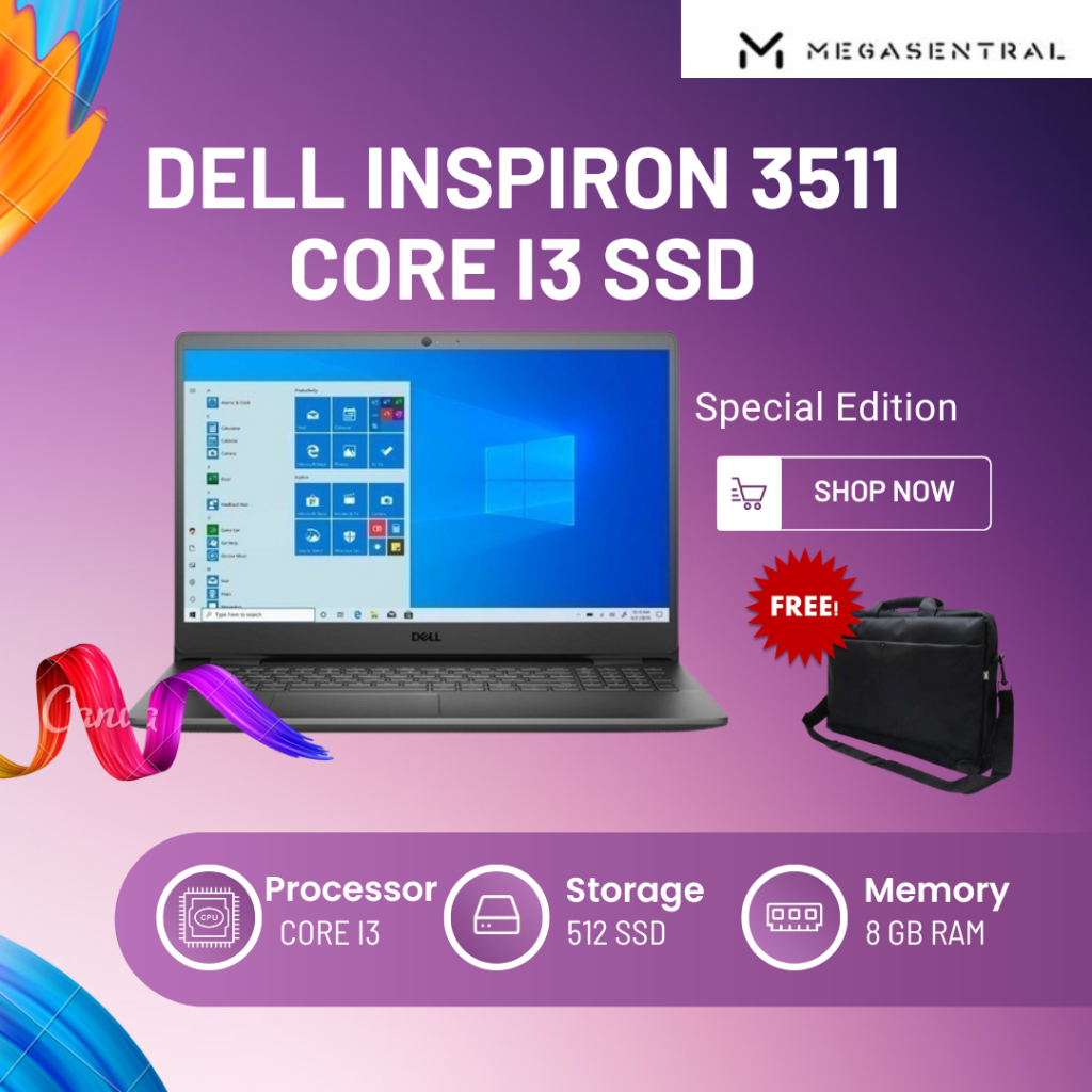 Laptop Dell 3511Core i3 Ram 8GB 512GB 15.6" WIN 11 Laptop Bisnis