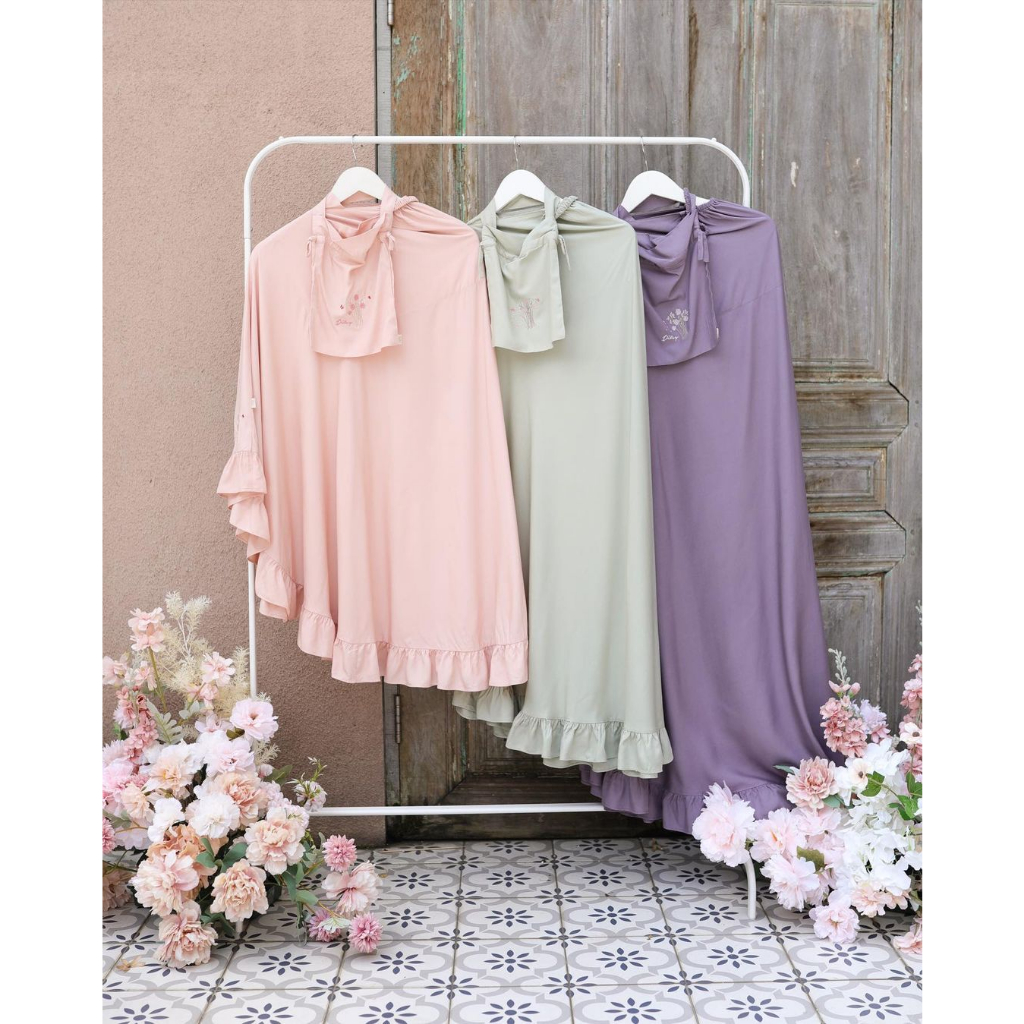 Ditsy Moslem Little Lana Series Prayer Set Mukena Anak Bahan Viscose
