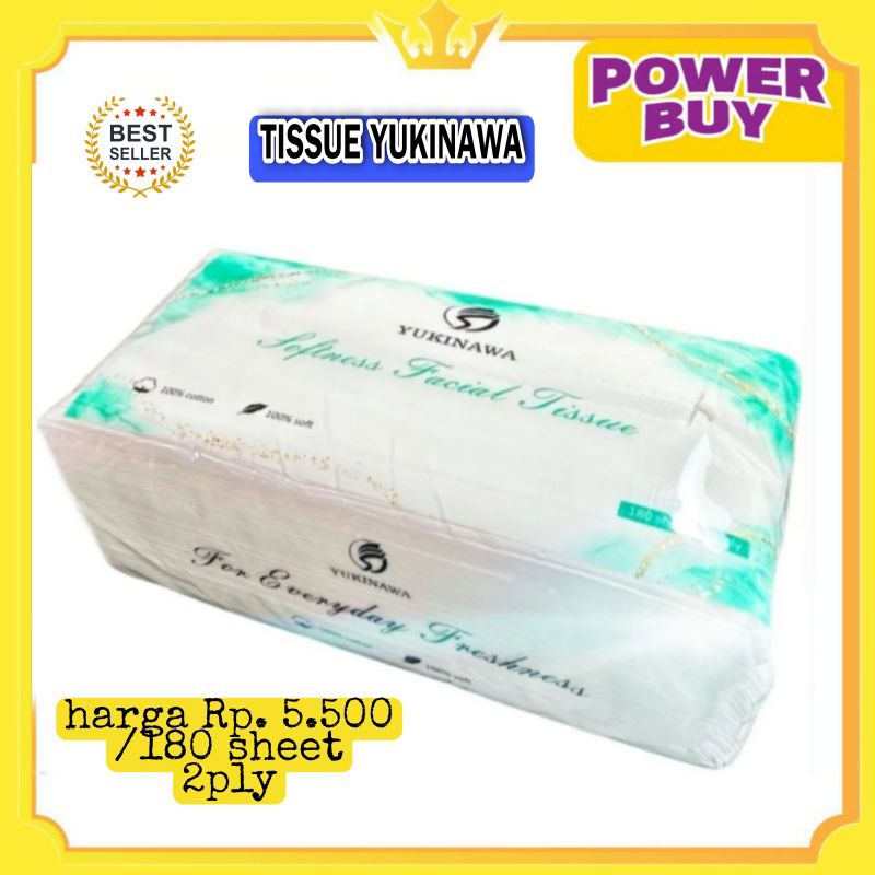 TISSU YUKINAWA 180 SHEET 2 PLY TERMURAH /1PACK/TISSUE KECANTIKAN TISSUE TERMURAH SERBAGUNA