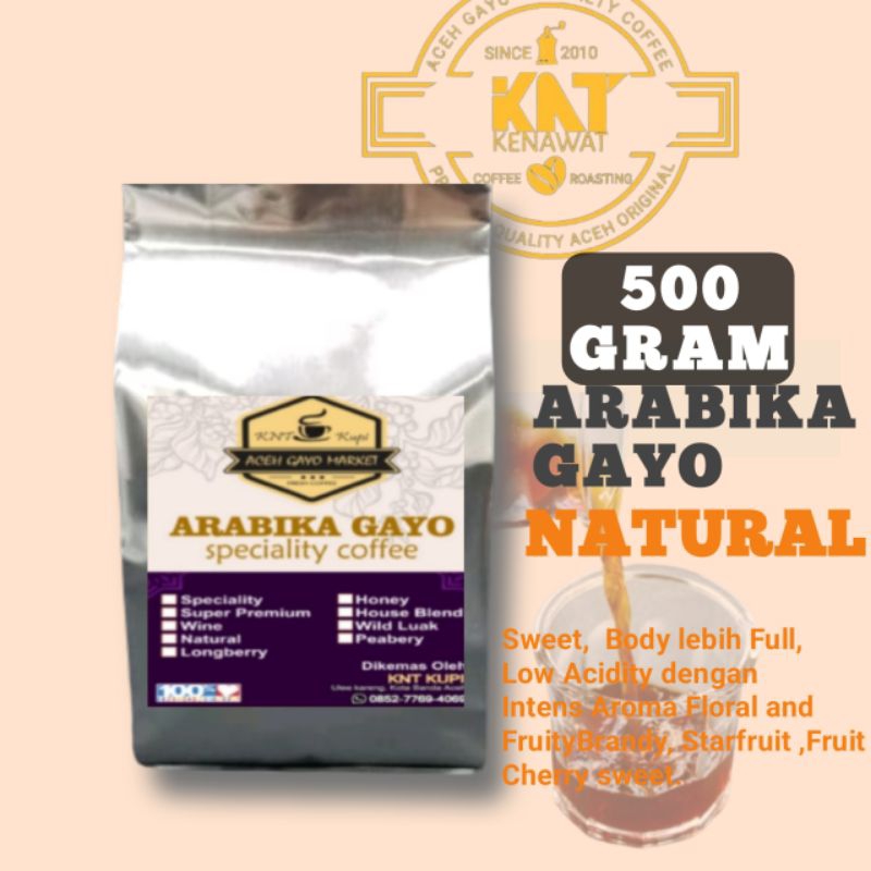 

Bubuk Kopi Arabica Gayo Natural 500gram Coffee Gayoh Aceh Asli Original Bubuk Halus Murni.