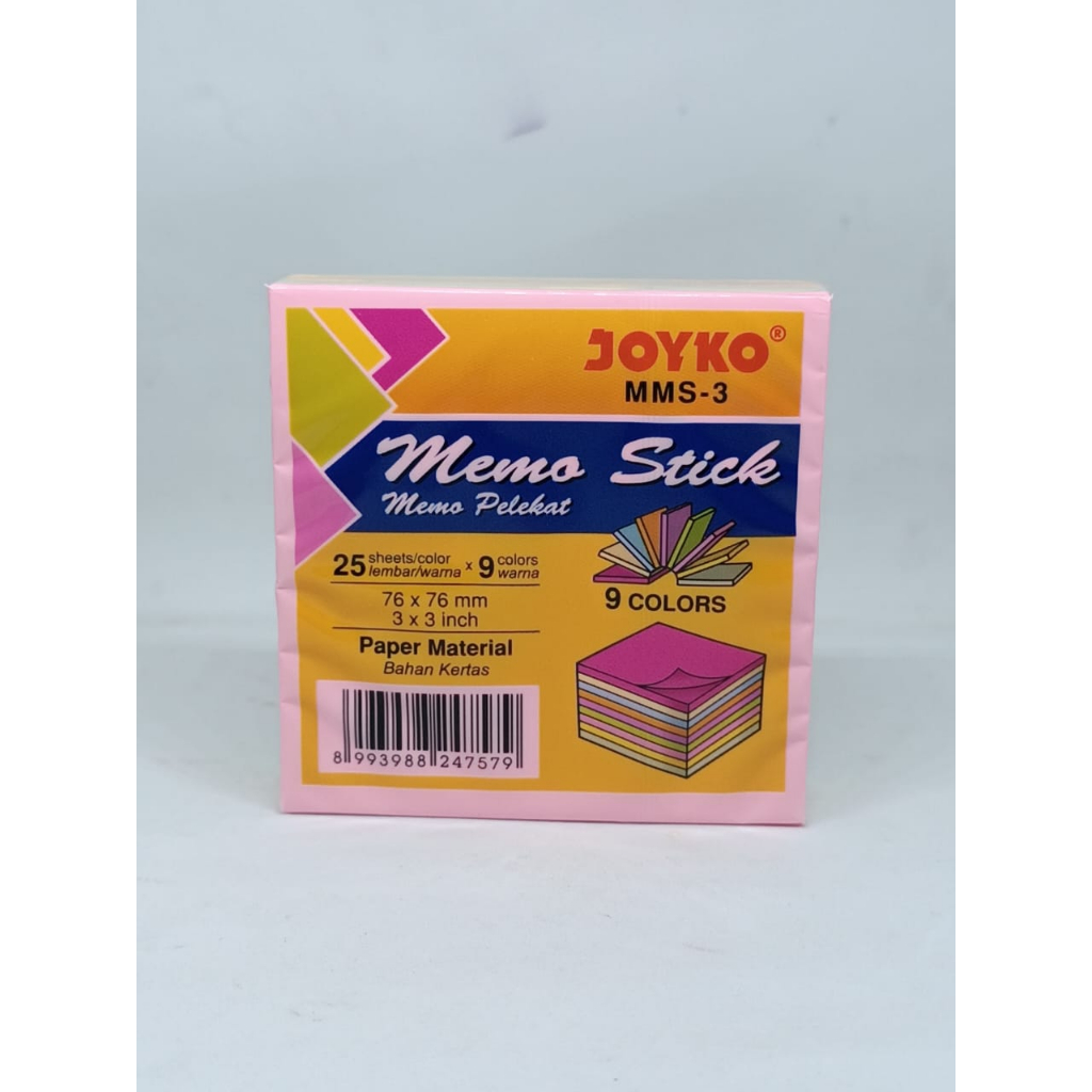 

STICKY NOTES MEMO 9 WARNA MEREK JOYKO ISI 225 LEMBAR