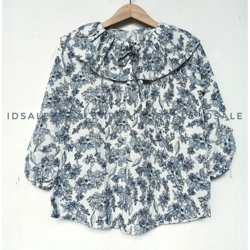 atasan wanita blouse fashion muslim blus bunga wanita lengan panjang baju bunga korean style busana 