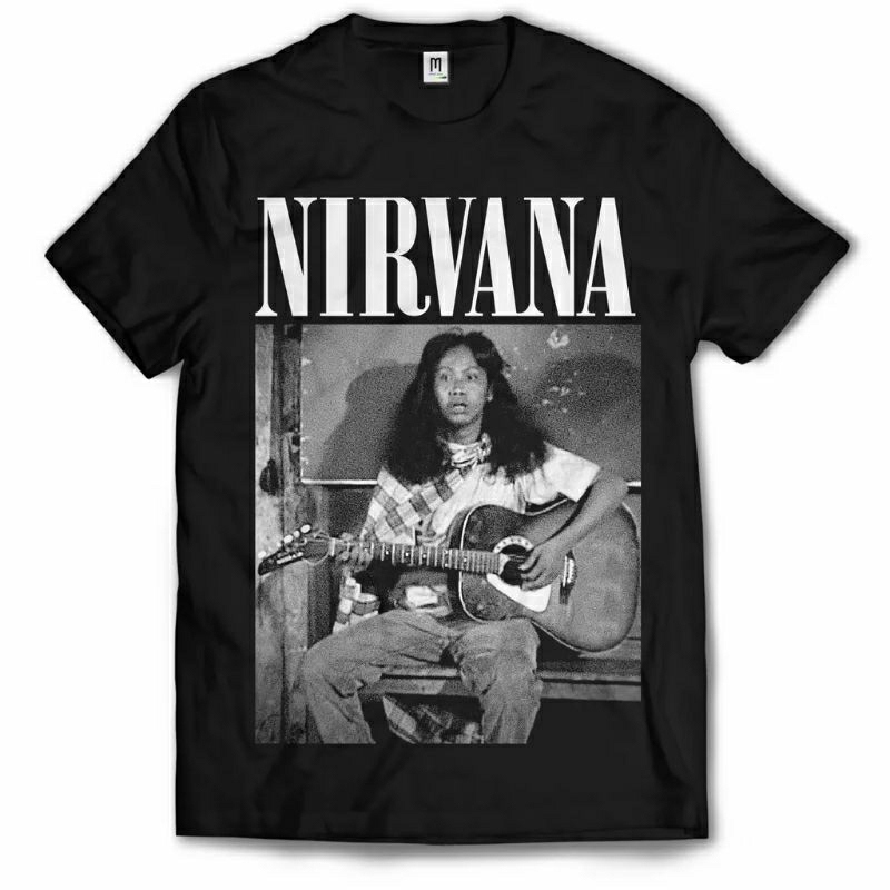 KAOS METAL NIRVANA X MANDRA/KAOS KURT COBAIN PARODI