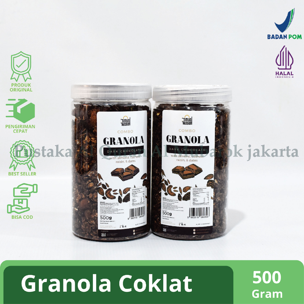 

Makanan Diet Sehat Combo Granola Dark Chocolate Premium Ukuran Toples Besar 500 gram Timur Tengah Garnola Sereal Makanan Sehat High Quality Cemilan Diet Sarapan Sehat Oat Gandum Utuh