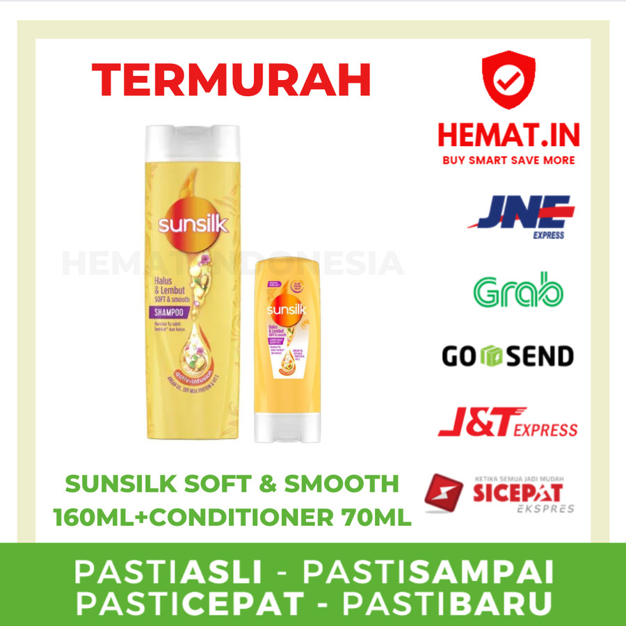 SUNSILK SOFT&SMOOTH 160ML + CONDITIONER 70ML SAMPO KONSIDIONER RAMBUT