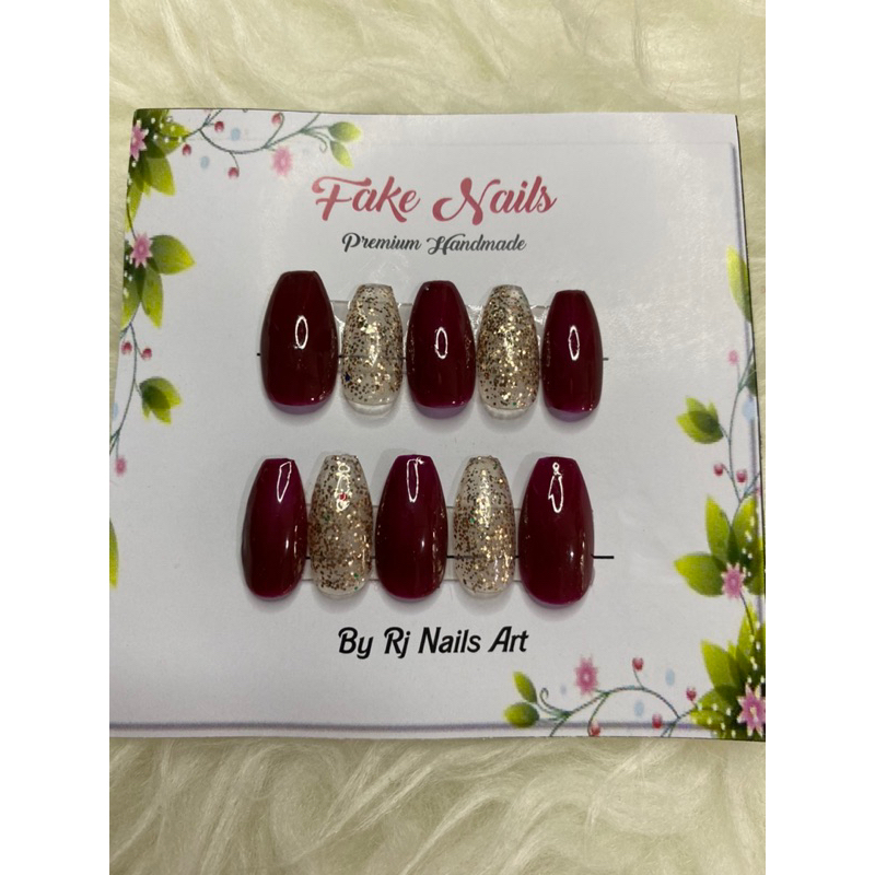1 set kuku palsu/ fake nails/mewah dan elegan/full kutek