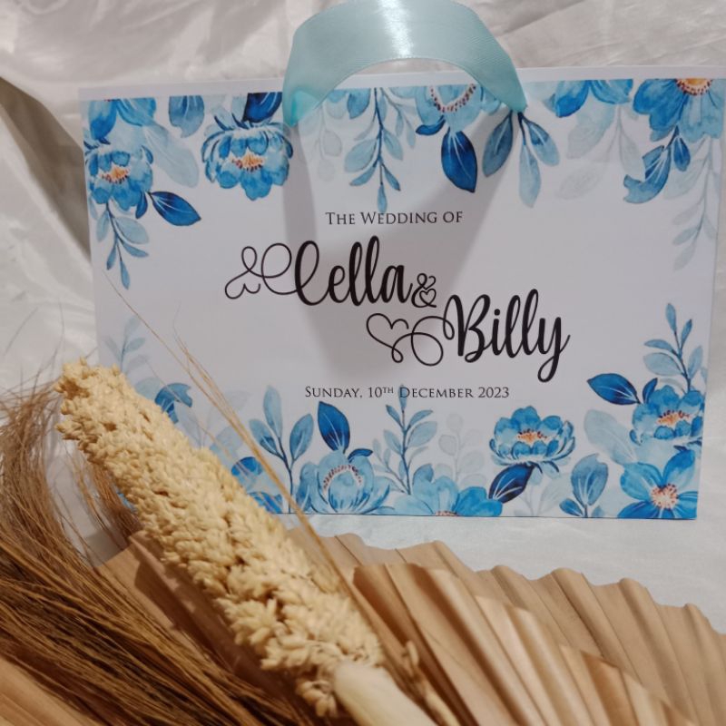 

BLUE FLOWER Paperbag Bridesmaid Tas Kertas Souvenir Pernikahan
