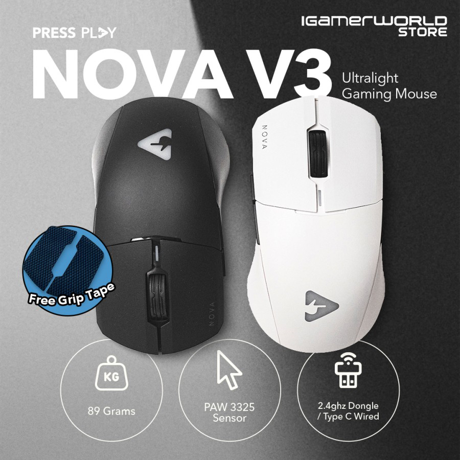 Press Play NOVA V3 Ultralight Wireless Gaming Mouse