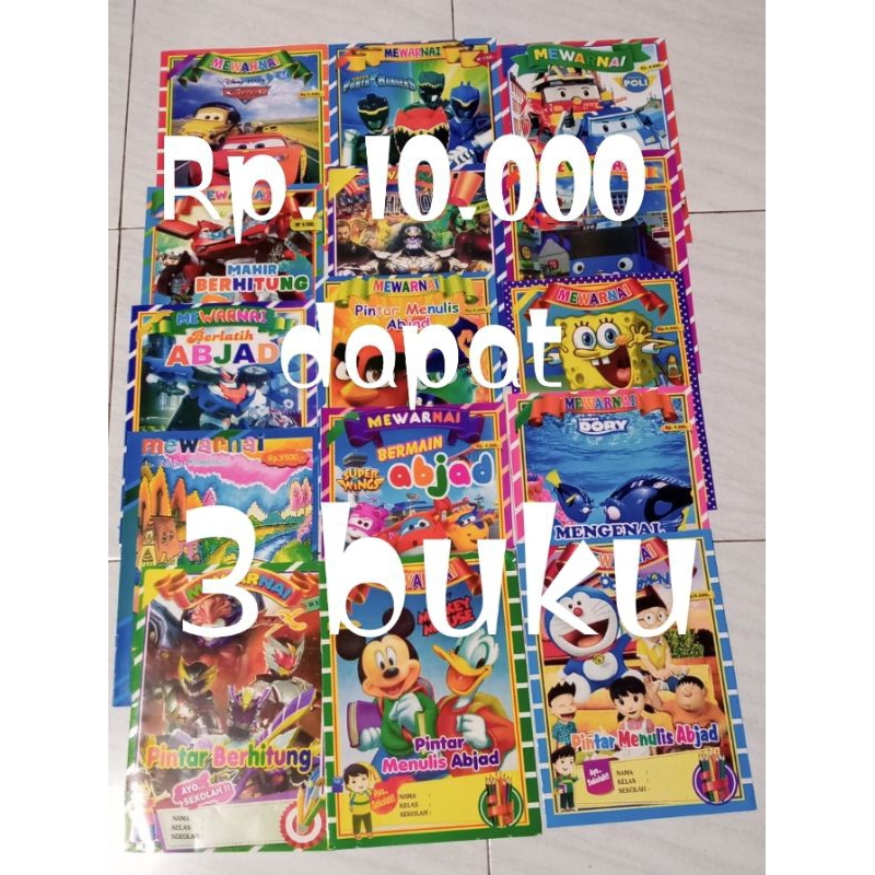 buku mewarnai karakter / buku mewarnai anak