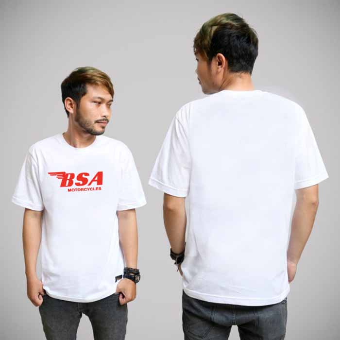 Kaos BSA MOTORCYCLE Birmingham Classic Logo Tshirt Unisex Casual Bahan 100% Cotton