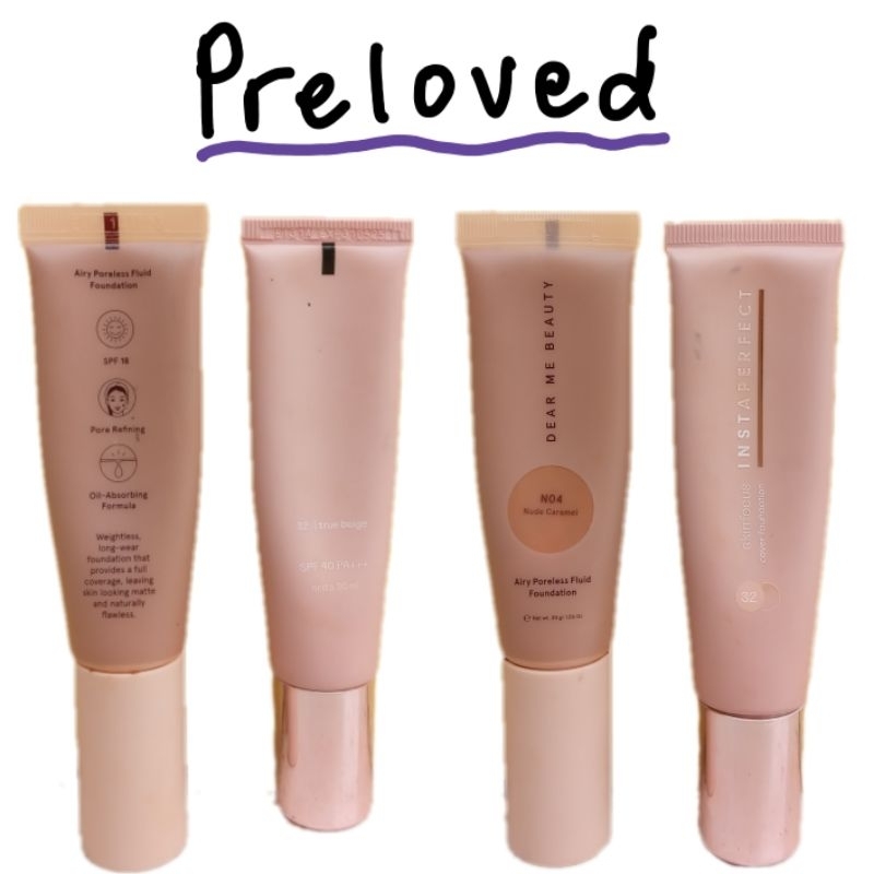 (baca deskripsi) preloved foundation dear me beauty (N04 nude caramel) dan instaperfect (32 true bei