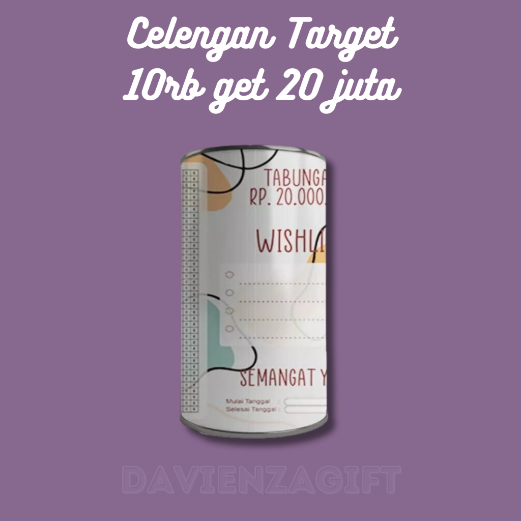 Celengan Target 20 Juta Pecahan 10k Ukuran 20x10cm