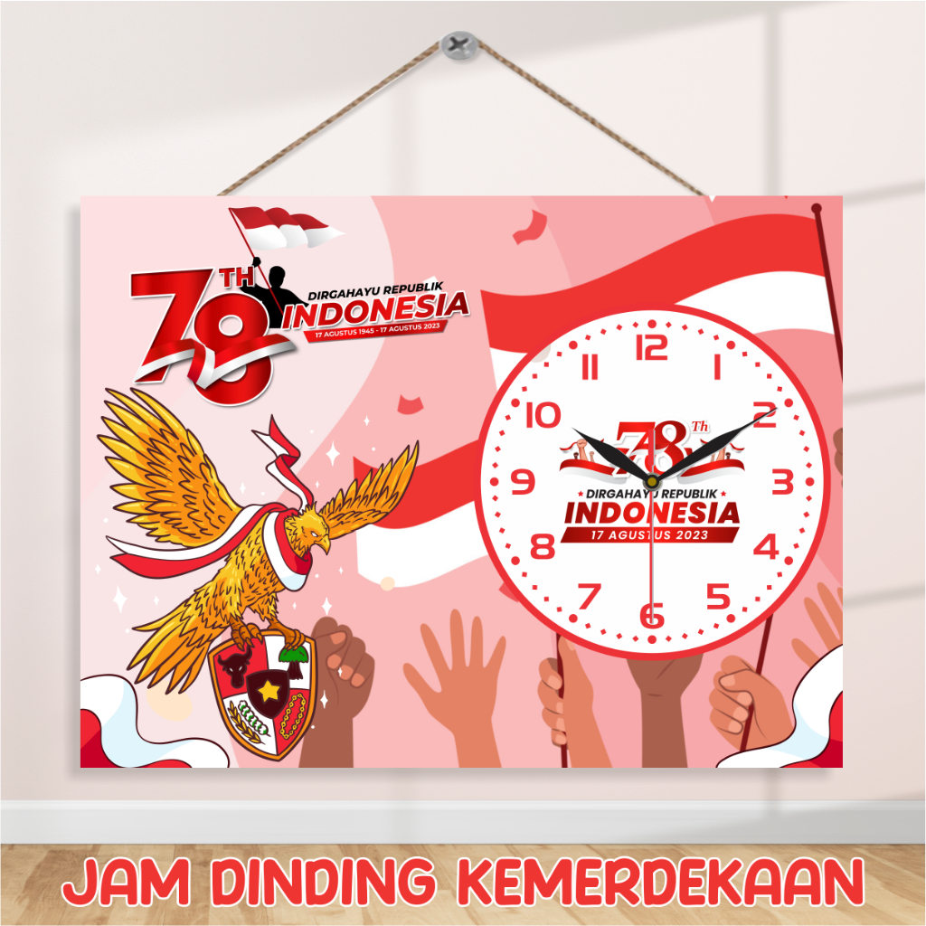 Jam Dinding Kemerdekaan Custom 40x30cm