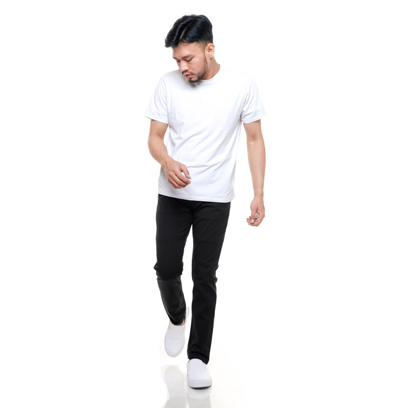 CELANA CHINO PRIA SLIM FIT STRETCH CASUAL FORMAL HITAM