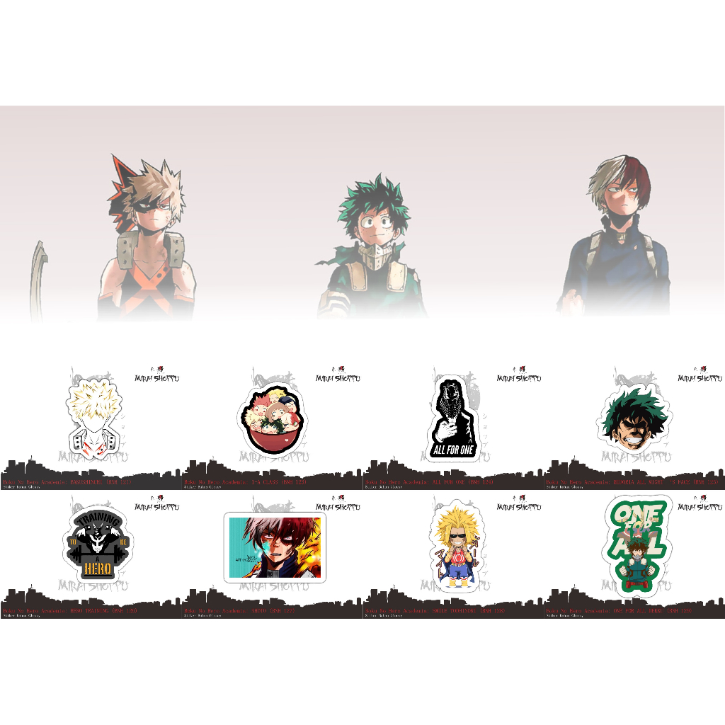 NEW Stiker Cutting Anime Boku No Hero Academia 7