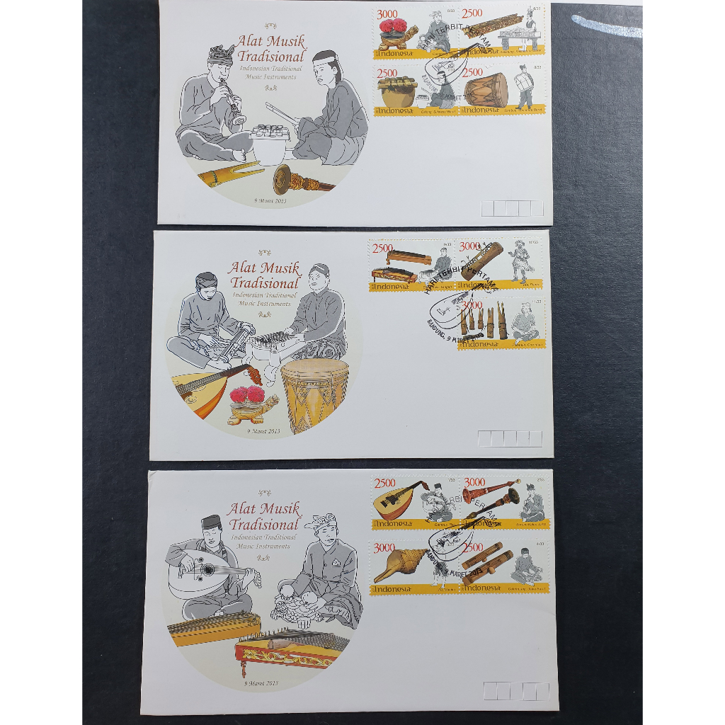 Perangko SHP Alat Musik Tradisional Indonesia 2013 set