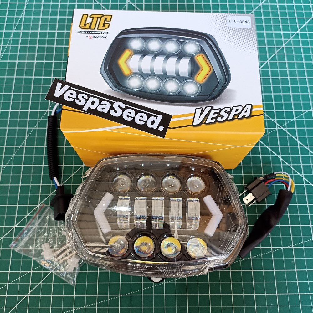 Headlamp Lampu Depan Daymaker Vespa Matic Sprint Original LTC Scarlet Racing