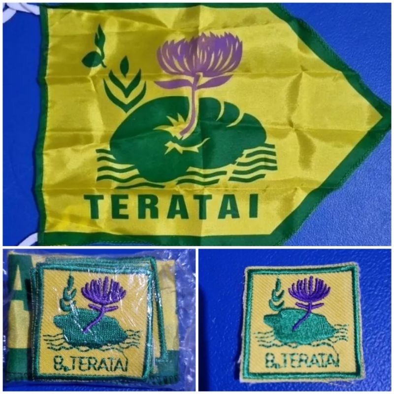BET REGU TERATAI | Bet Tanda Regu Bunga | Tanda Regu Bordir Gambar Bunga | Badge Pramuka