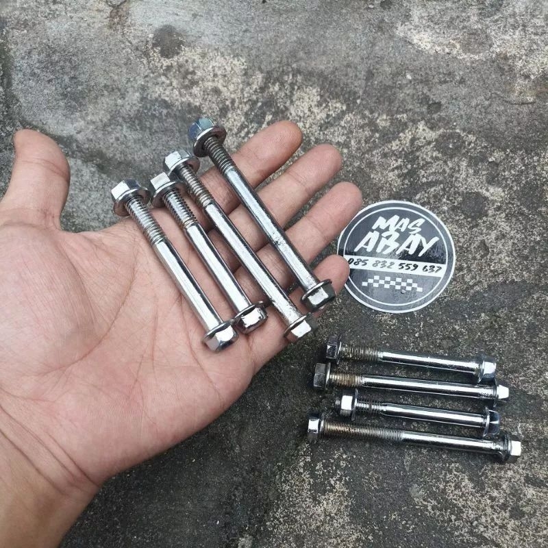 BAUT PANGKON MESIN MEGAPRO GL ORIGINAL CROM