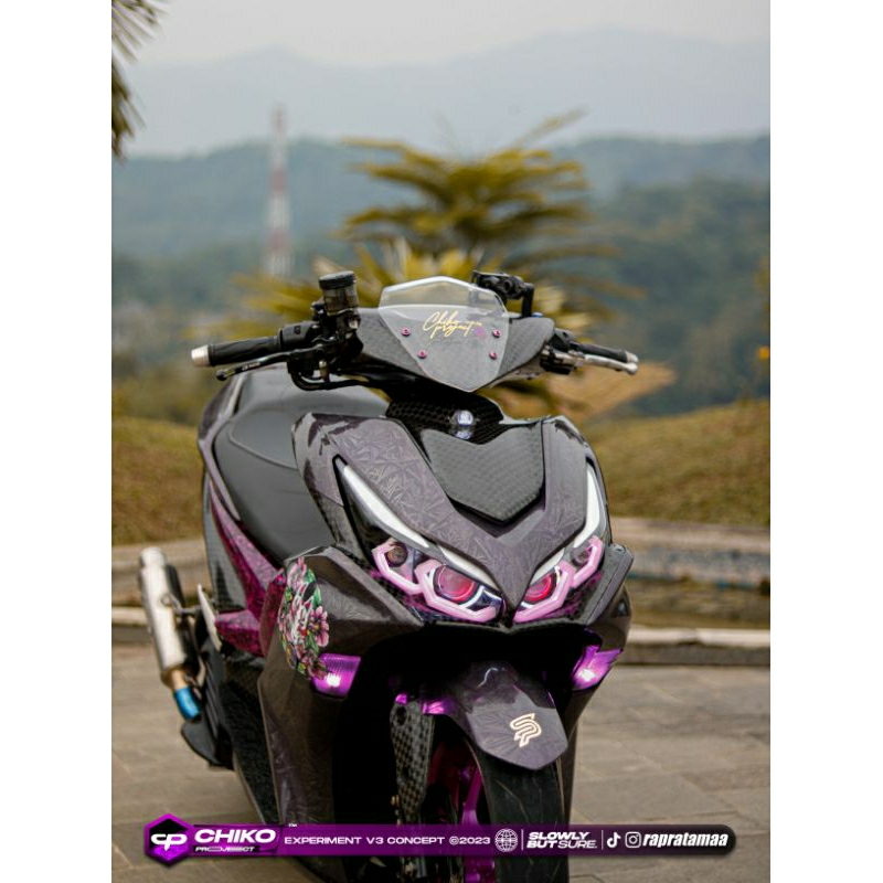 HEADLAMP AEROX NEW BILED HEXAFRAME DAN D2 LASER INCLUDE PART