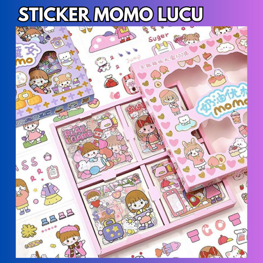 

Stiker Viral Momo Korea - Sticker Lucu 1 Box Isi 100 Lembar
