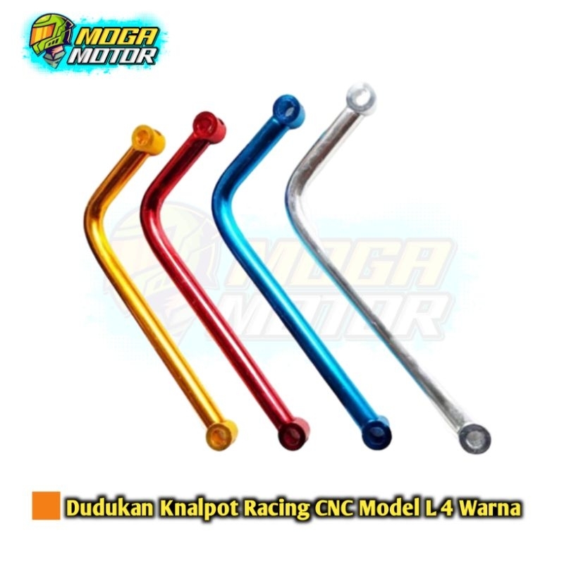 Dudukan Knalpot Racing Pangkon Breket Knalpot CNC Model L 4 Warna Universal