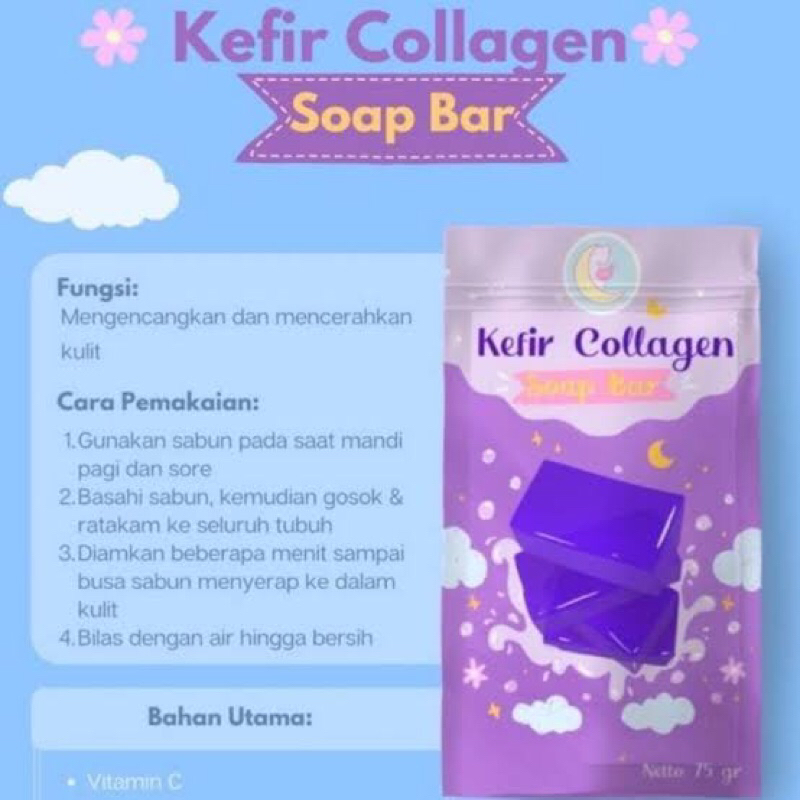 [FREE GIFT] Kefir Collagen Soap Bar Sabun Pemutih Badan 75gr/Sabun Kefir Collagen Pemutih badan orig
