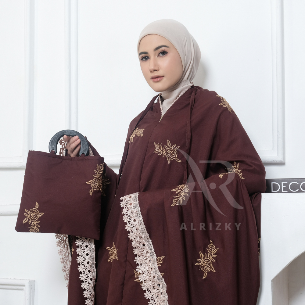 ALRIZKY - Mukena Dewasa Katun Mikro 2in1 Bordir Bunga Layla