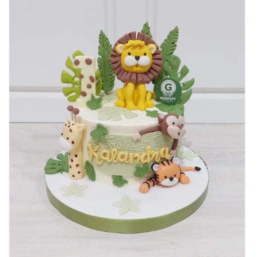 

CAKE TEMA HEWAN ZOO ANIMALS UK 15CM / KUE ULANG TAHUN