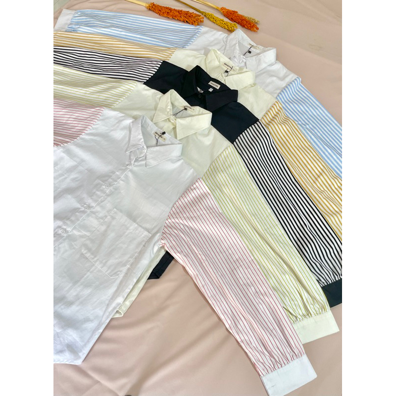 Kiara Top - White Series, Kemeja Wanita premium bahan katun jepang