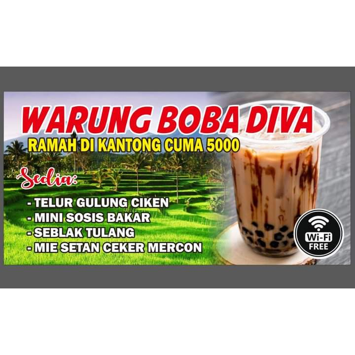 Spanduk Boba Keren