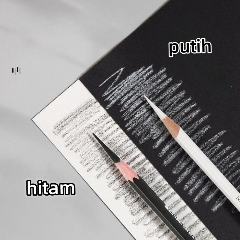 

D3W! 6 Pcs Putih Arang Pensil Profesional Seni Siswa Sketsa Kualitas Putih High-gloss Pensil