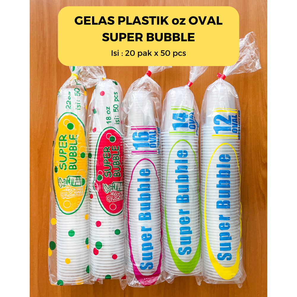 Gelas Plastik Oval 16 oz Bening