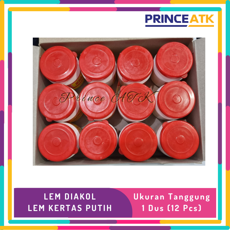 

[1 DUS=12 PCS] LEM DIAKOL UKURAN TANGGUNG / LEM KERTAS PUTIH