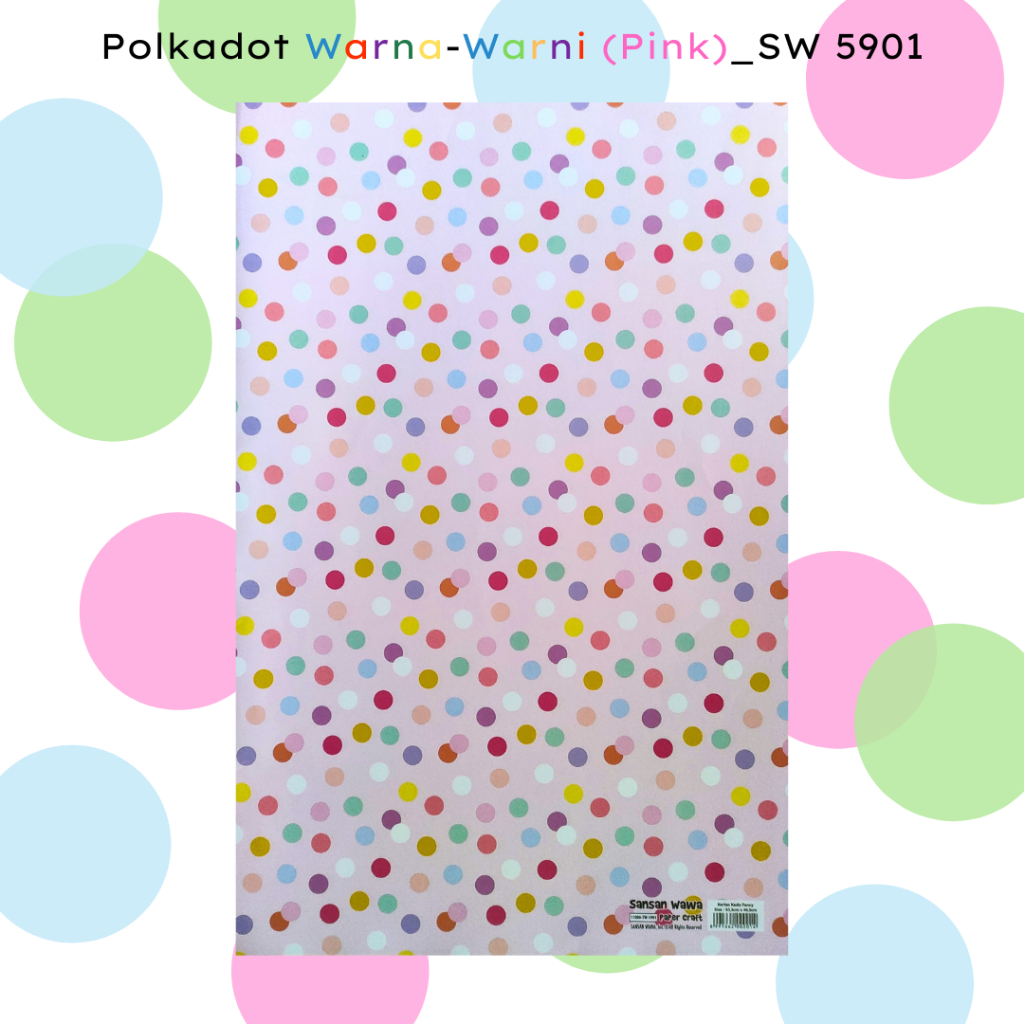 

KERTAS KADO SANSAN WAWA / SANWA POLKADOT WARNA-WARNI (PINK) SW5901