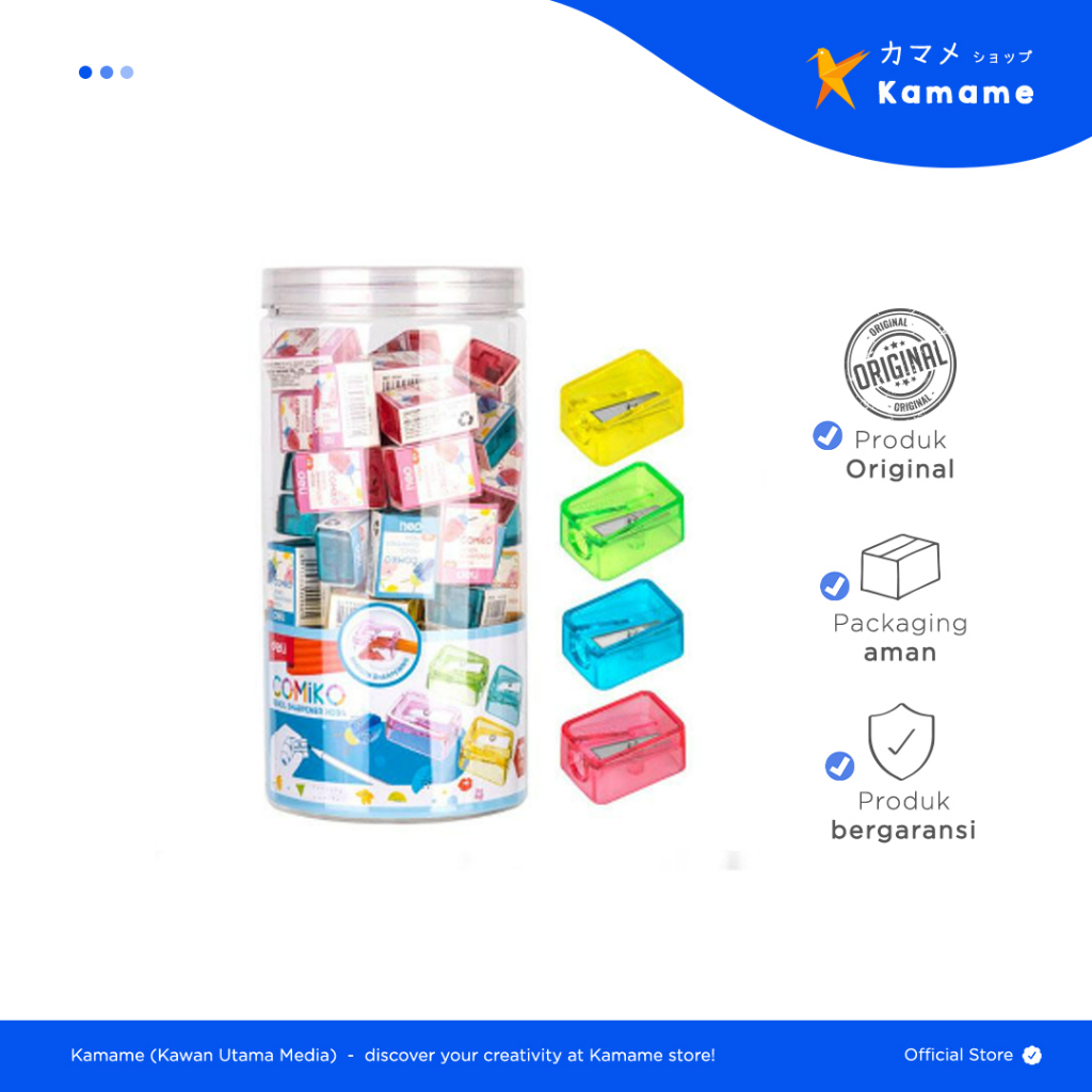 

Deli Pencil Sharpener - Comiko Rautan Pensil Lucu Warna-Warni EH034 - Kamame