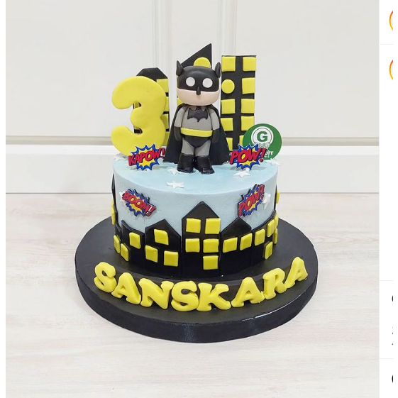 

CAKE TEMA BATMAN CUSTOME UK 15CM / KUE ULANG TAHUN