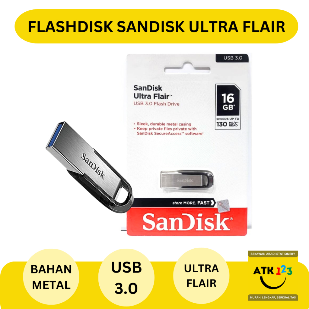 Flashdisk Sandisk Ultra Flair 16gb 32gb 64gb Metal Casing USB 3.0 Fast