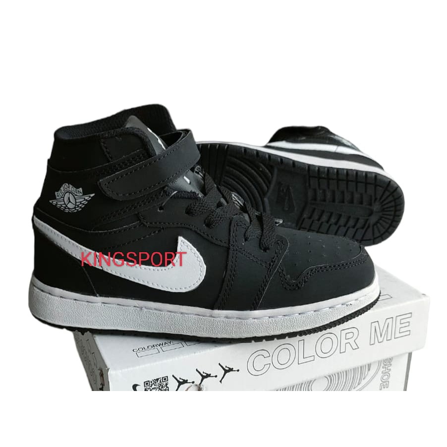 Discount Sepatu anak Nike air jordan kids prmium hitam unisex bonus kaos kaki