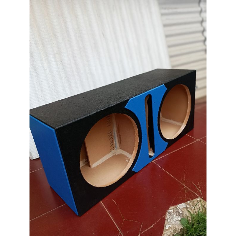 BOX SLOT SUBWOOFER 12 INCH DOUBLE TERDAPAT SEKATAN LUBANG UDARA