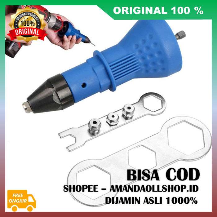 Ripet Gun Elektrik Adapter Electric Converter Bor Listrik Drill Screwdriver Alat Rivet Sambung Konve