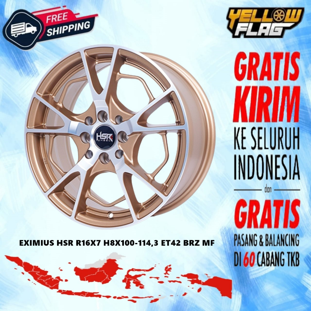 velg racing mobil r16x7 HSR EXIMIUS Velg Ring 16 Mobil Soluna Vios City Kendal