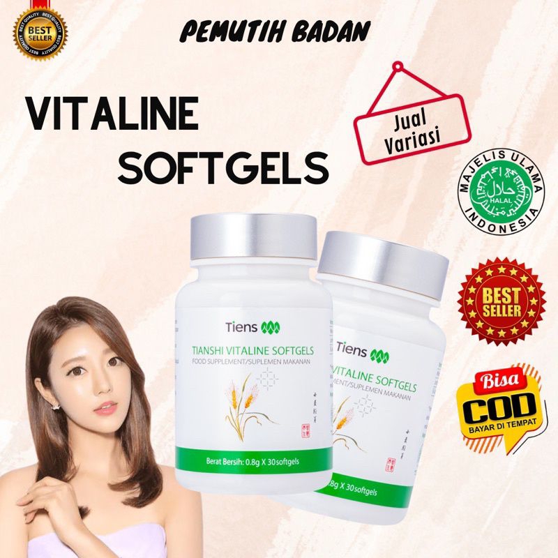 [PAKET] Vitaline Tiens 1 Botol Vitaline Isi 30 Softgels ORIGINAL 100% Tienshi Pemutih